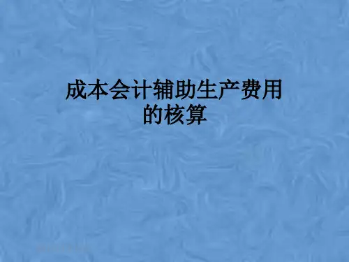 成本会计辅助生产费用的核算
