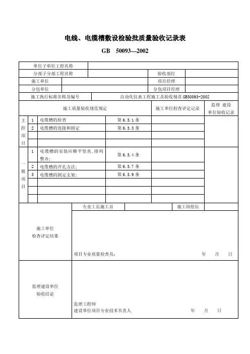 仪表检验批质量验收记录全版