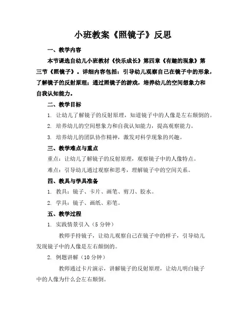 小班教案《照镜子》反思