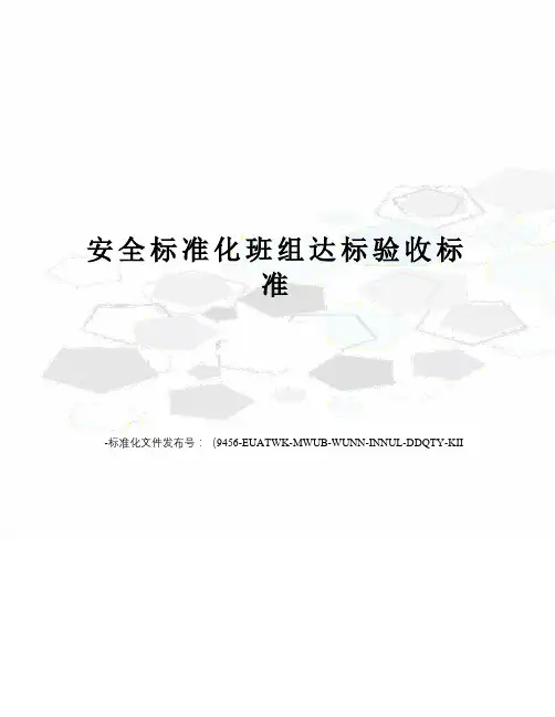 安全标准化班组达标验收标准