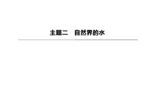 2023年中考化学(人教版)总复习一轮复习课件：主题02 自然界的水(共30张PPT)
