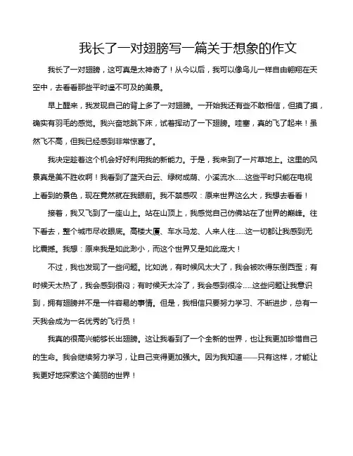 我长了一对翅膀写一篇关于想象的作文