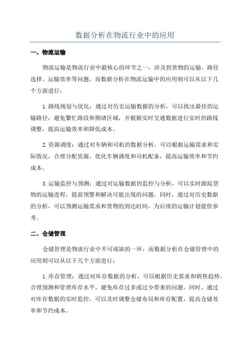 数据分析在物流行业中的应用