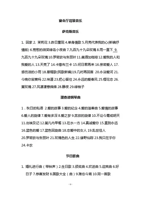 宴会厅背景音乐