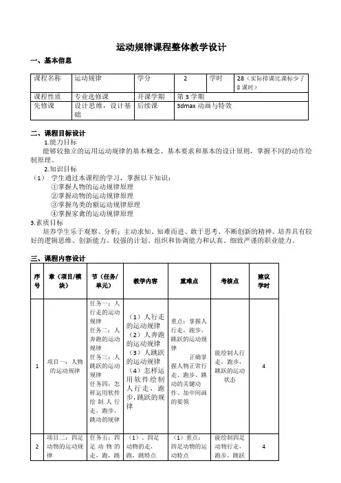 运动规律教案