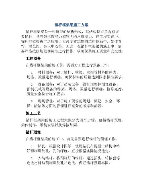 锚杆框架梁施工方案