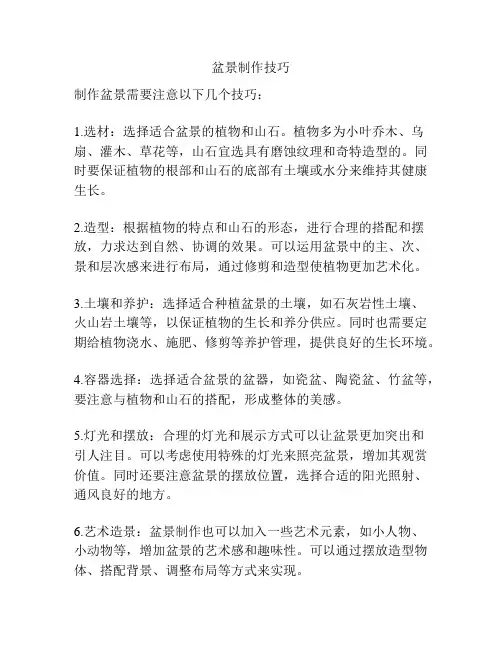 盆景制作技巧