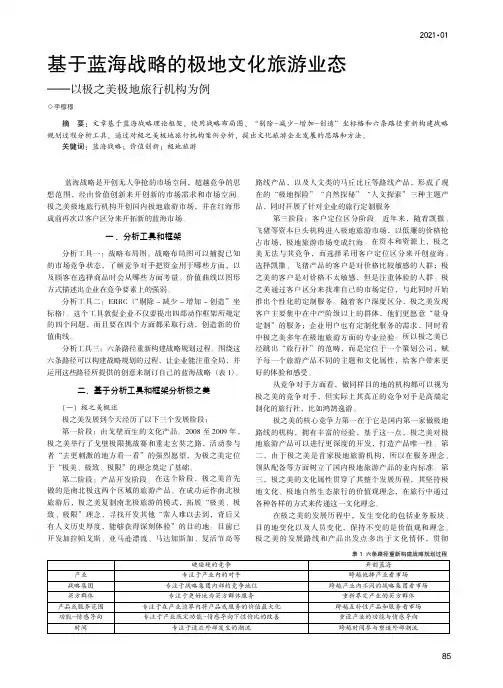 基于蓝海战略的极地文化旅游业态——以极之美极地旅行机构为例