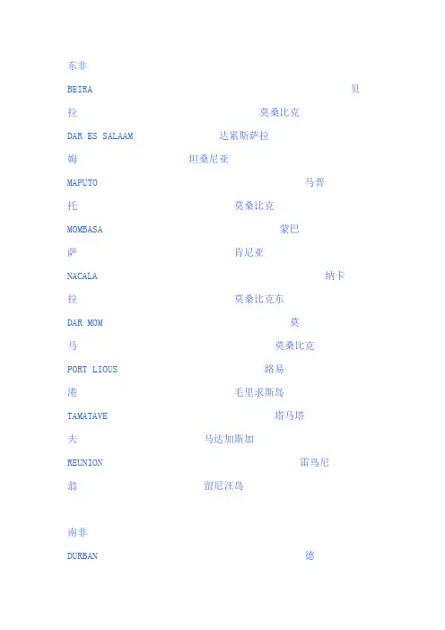 非洲港口地图