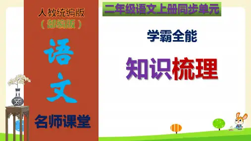 【名师课堂】部编版二年级语文上册第2单元学霸全能知识梳理(复习课件)(共68张PPT)