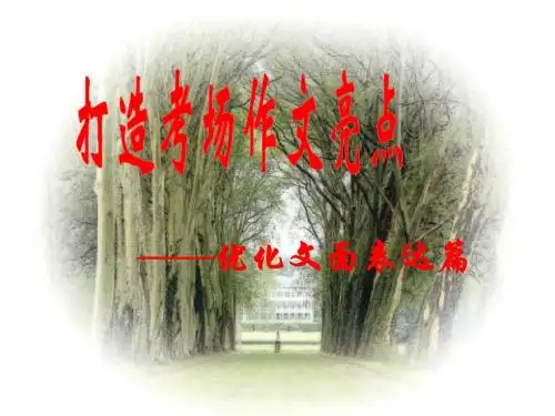 打造考场作文亮点——优化文面表达