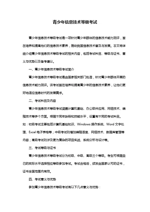 青少年信息技术等级考试