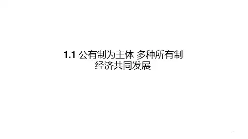 公有制为主体多种所有制经济共同发展ppt课件新教材高中政治统编版必修二