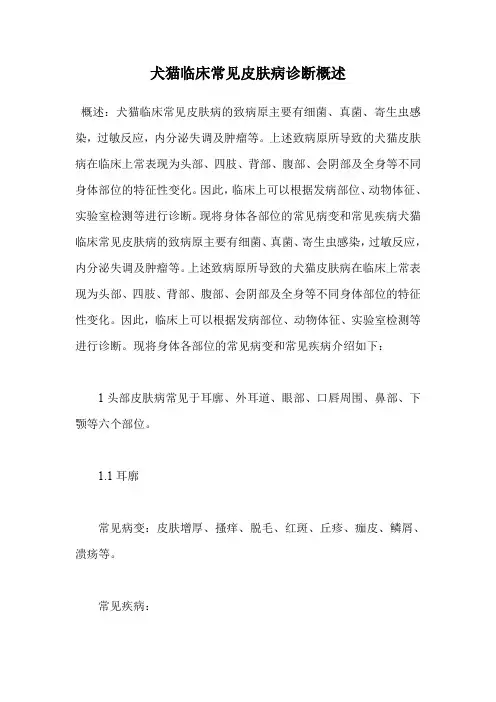 犬猫临床常见皮肤病诊断概述.doc
