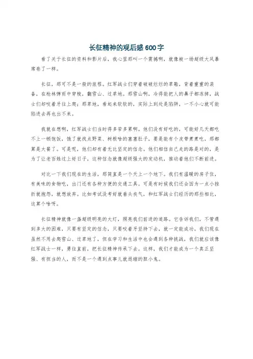 长征精神的观后感600字