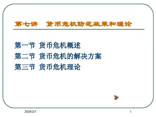货币危机防范政策与理论讲义课件