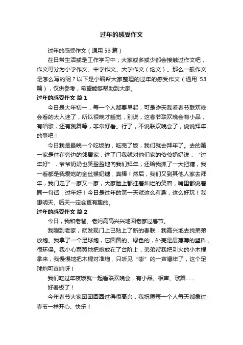 过年的感受作文（通用53篇）