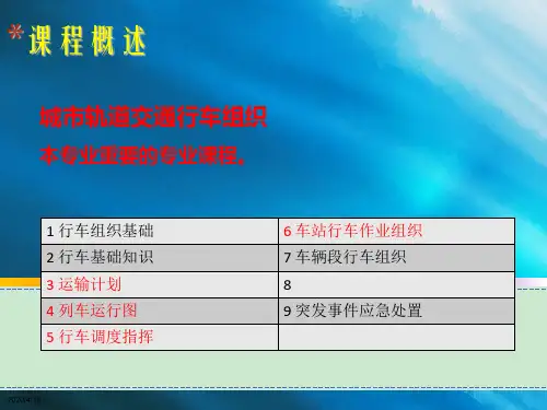 城市轨道交通行车组织概述 ppt课件