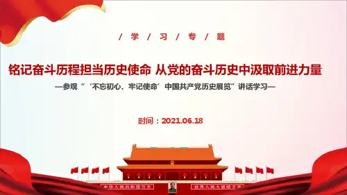 学习贯彻2021年“铭记奋斗历程担当历史使命,从党的奋斗历史中汲取前进力量”重点学习PPT