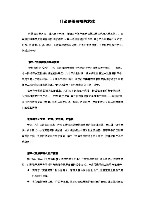 什么是纸尿裤的芯体