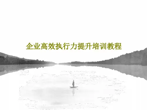 企业高效执行力提升培训教程62页PPT