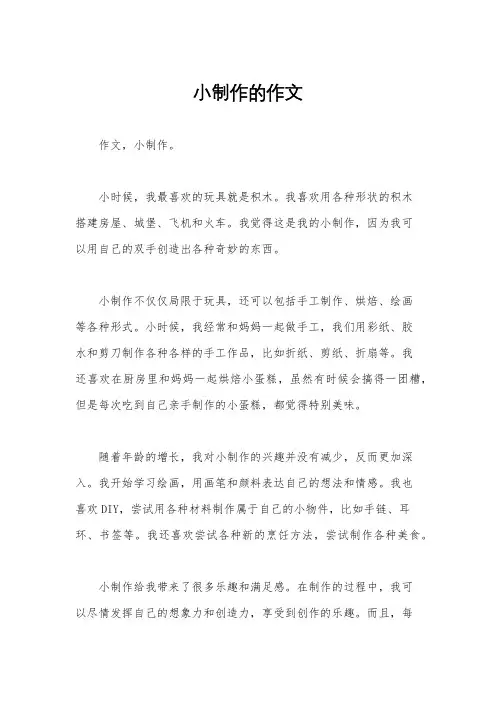 小制作的作文