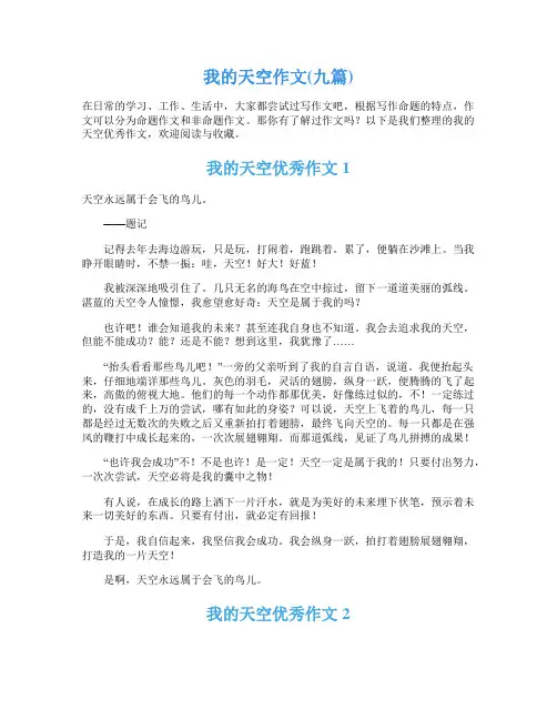 我的天空作文(九篇)