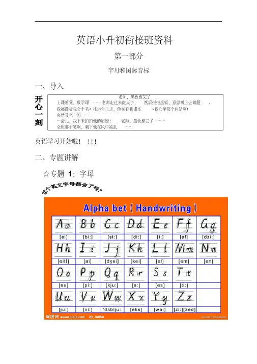 英语小升初衔接班下载资料重点讲义资料