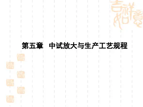 第五章中试放大与生产工艺规程
