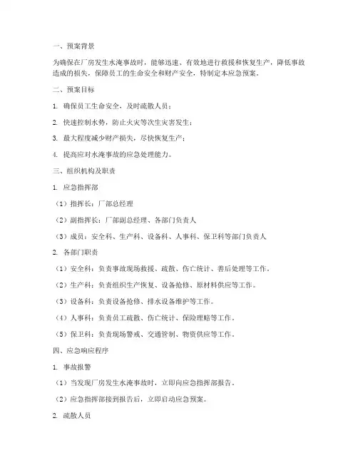 水淹厂房应急预案范文