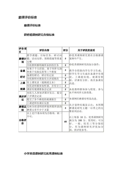 磨课评价标准