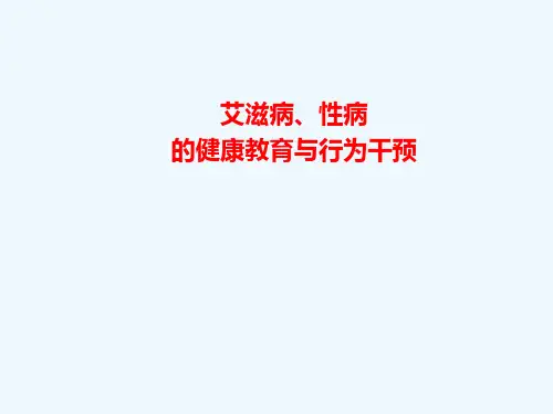 艾滋病、性病的健康教育与行为干预