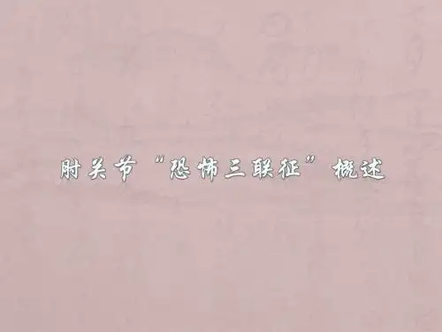 肘关节恐怖三联征整理版 ppt课件