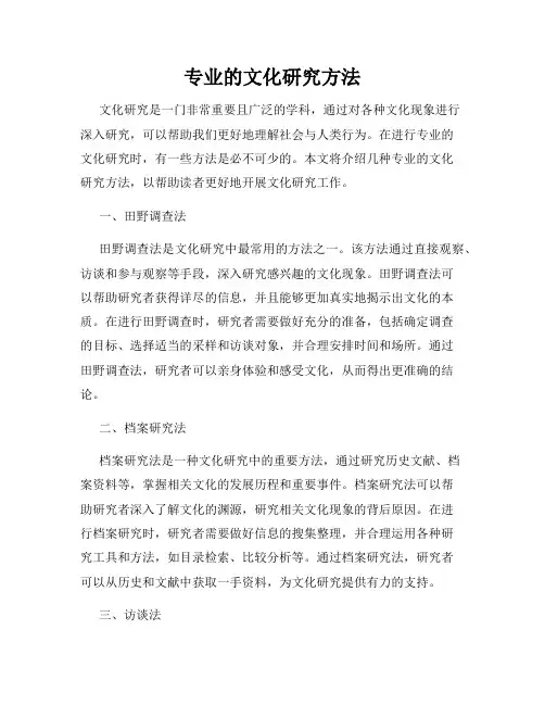 专业的文化研究方法