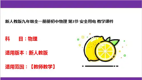 新人教版九年级全一册册初中物理 第3节 安全用电 教学课件