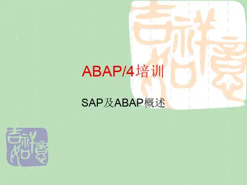 SAP及ABAP综合培训教案(ppt 274页)