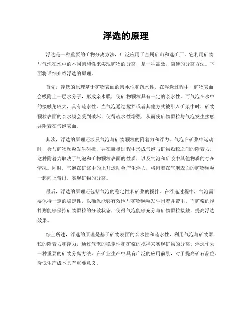 浮选的原理