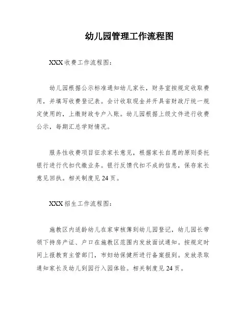 幼儿园管理工作流程图