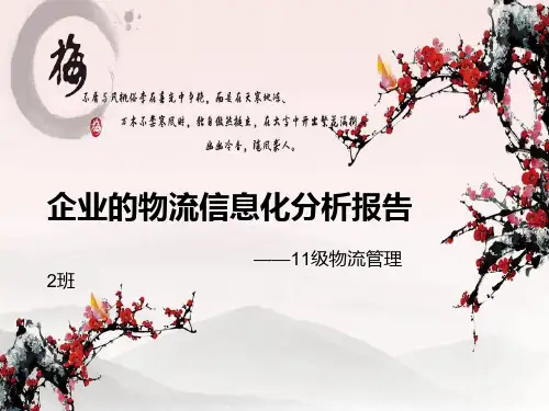 顺丰企业物流信息化分析报告
