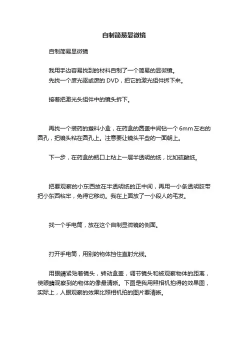 自制简易显微镜