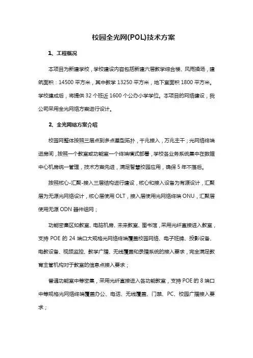 校园全光网(POL)技术方案