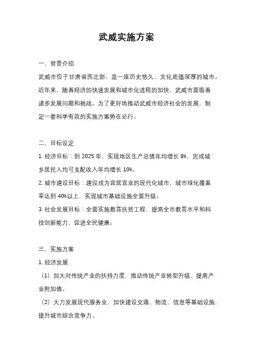武威实施方案