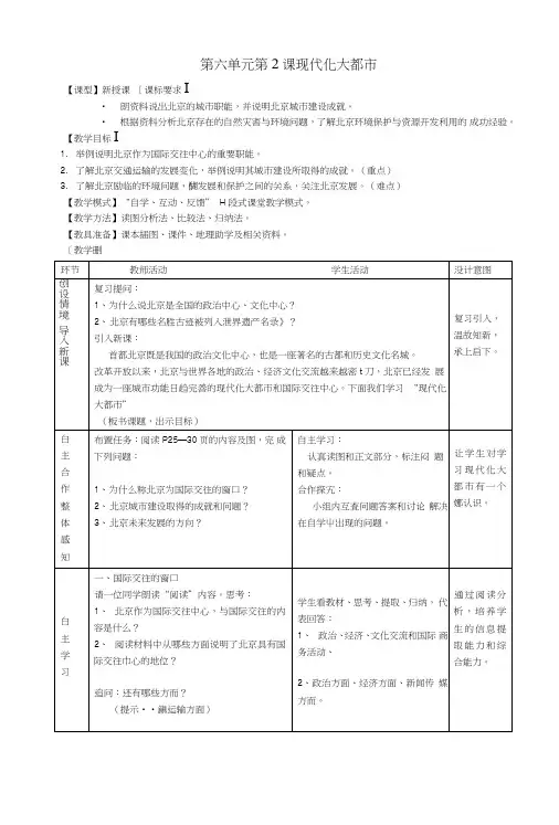 13现代化大都市教案(商务星球版下册).doc