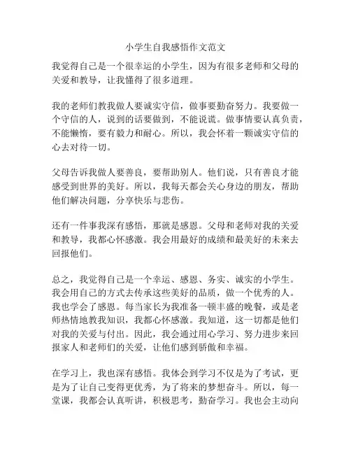 小学生自我感悟作文范文