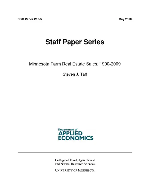外文文献 房地产 Minnesota Farm Real Estate Sales Study