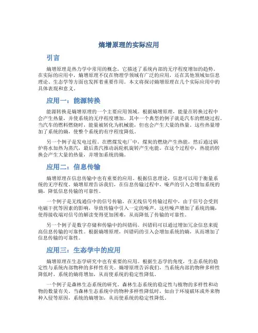 熵增原理的实际应用