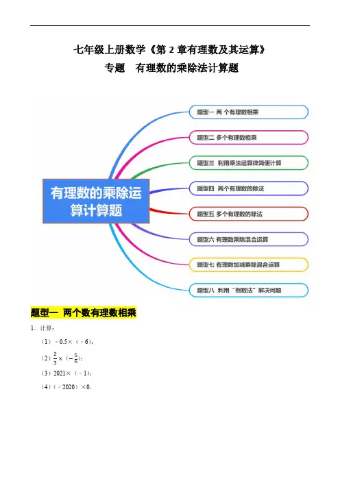 专题   有理数的乘除法计算题(8大题型提分练)(原卷版)
