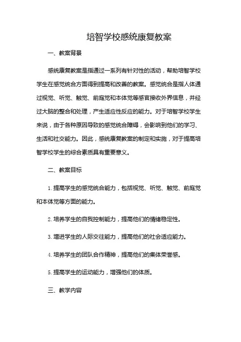 培智学校感统康复教案(版)