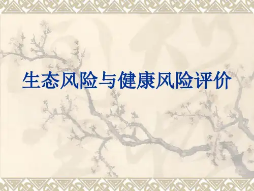 生态风险与健康风险评价讲解学习