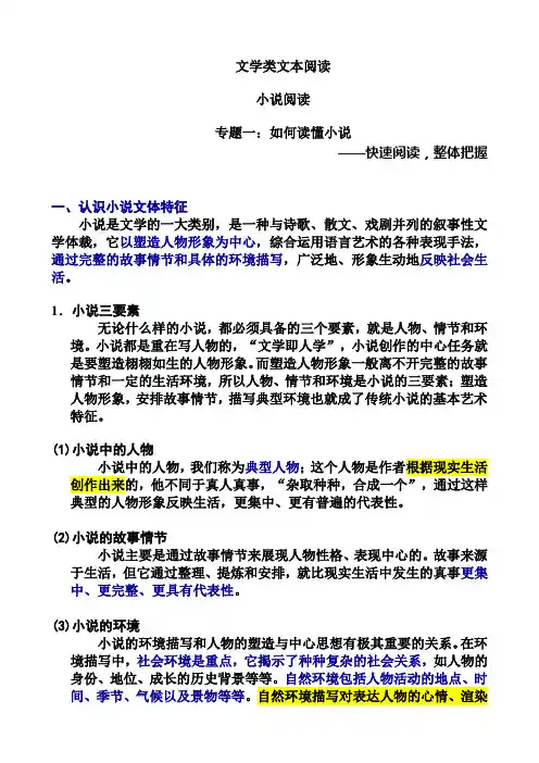 小说基本阅读法(如何读懂)(2)讲解